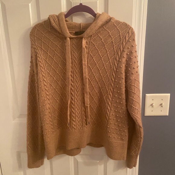 Ann Taylor Cable Knit Hooded Sweater 